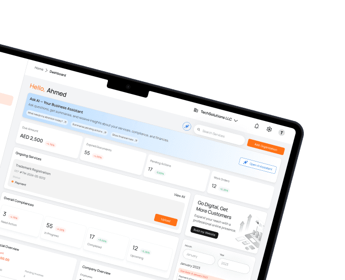 Plus UAE Platform Dashboard Preview